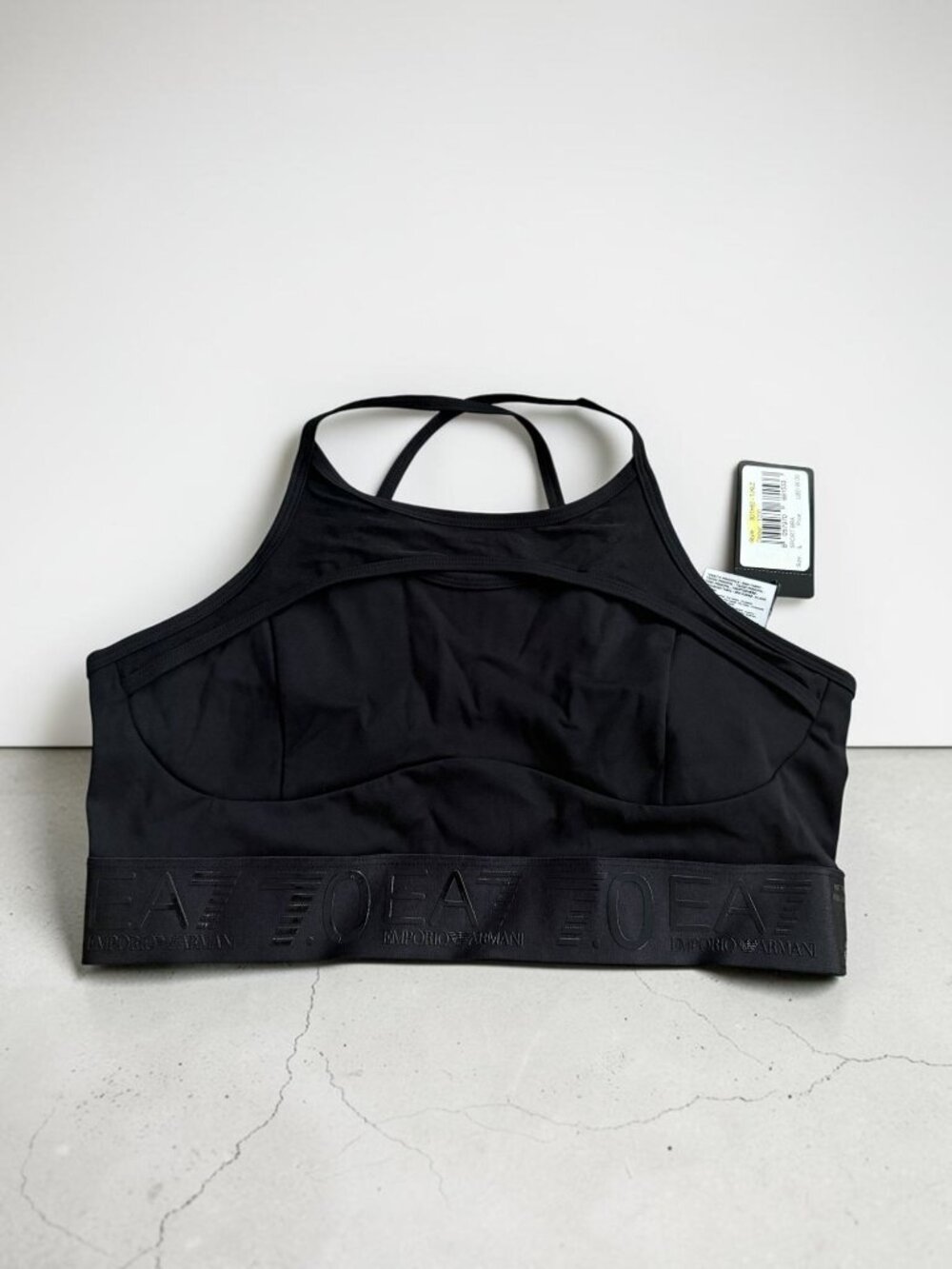 EMPORIO ARMANI Black Active Sports Bra Size Large NEW NWT